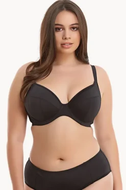 Bikini Tops|Elomi Swimwear Essentials F Cup Plunge Bra BLACK