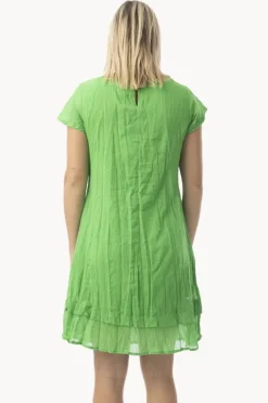 Dresses|Orientique Essentials Gauze Frill Hem Dress Green