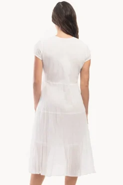 Dresses|Orientique Essentials Short Sleeve Pocket Dress White