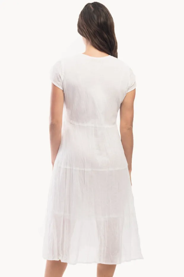 Dresses|Orientique Essentials Short Sleeve Pocket Dress White