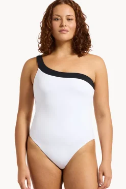 One Pieces|Jets Eternal One Shoulder One Piece White