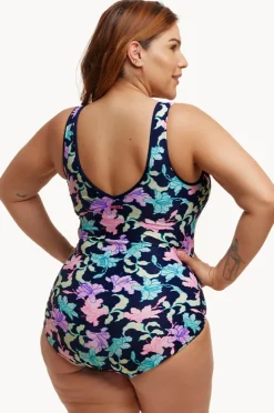 One Pieces|Funkita Fast Flow DD/E Cup Zip Front One Piece Navy/multi