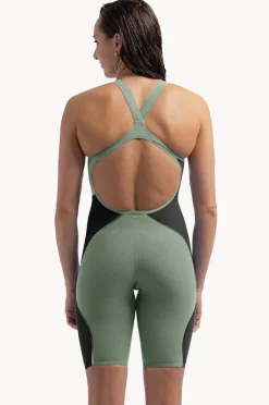 Fastskin Racing Suits|Speedo Fastskin LZR Pure Intent 2.0 Open Back Kneeskin Black/Green