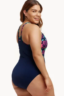 One Pieces|Funkita Feeling Rosy Locked In Lucy One Piece Navy/pink