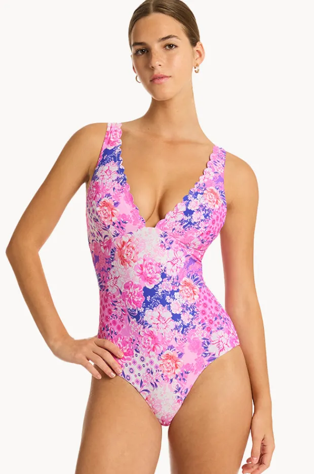 One Pieces|Sea Level Fiesta Longline Tri One Piece Pink