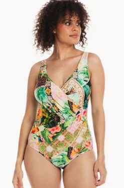 One Pieces|Togs Swimwear Fiji Surplice One Piece Green/multi