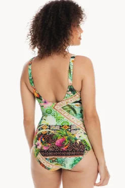 One Pieces|Togs Swimwear Fiji Surplice One Piece Green/multi