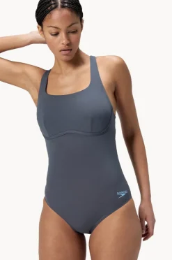 One Pieces|Speedo Flex Band One Piece Grey