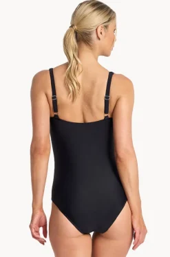 One Pieces|Jantzen Floral DD/E Cup Soft Strap One Piece Black