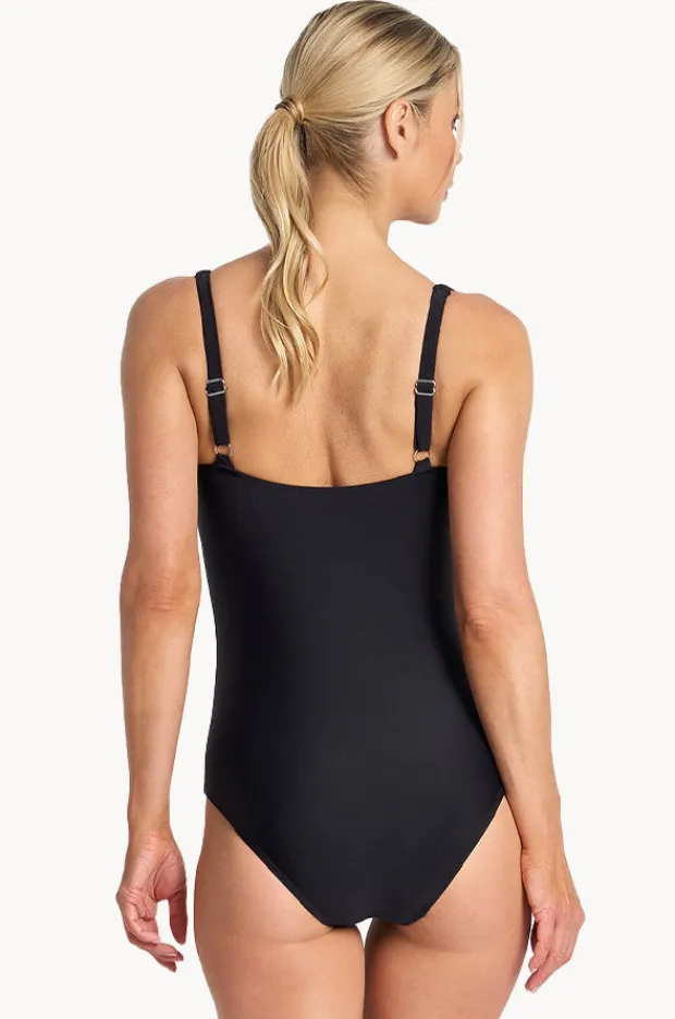 One Pieces|Jantzen Floral DD/E Cup Soft Strap One Piece Black
