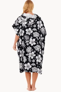 Towel Robes & Ponchos|Towel Robes & Ponchos|Rip Curl Floral Mixed Hooded Towel Black/white