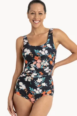 One Pieces|Jantzen Floral Sheath One Piece Navy