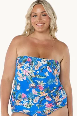 Tankini Tops|Capriosca Florida Flounce Tankini Separate Blue/multi