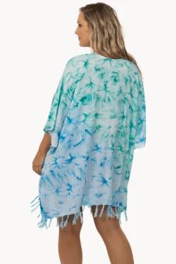Overswim|Sundrenched Fluro Dye V Neck Cover Up Green