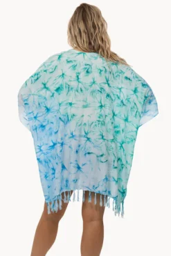 Overswim|Sundrenched Fluro Dye V Neck Cover Up Green