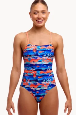 One Pieces|Funkita Forever Fossil Single Strap One Piece Blue/orange