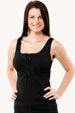 Tankini Tops|Funkita Form Still DD/E Zip Front Tankini Separate BLACK