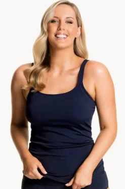 Tankini Tops|Funkita Form Still Scoop Neck Tankini Separate Navy