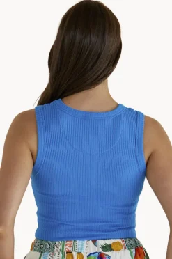 Tops|Betty Basics Francis Rib Tank Blue
