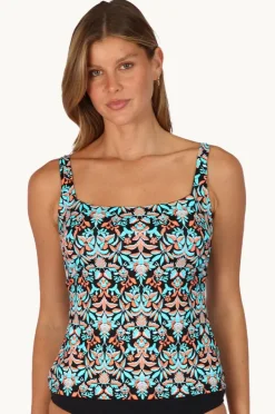 Tankini Tops|Baku Free Spirit D/E Cup Square Neck Tankini Separate Black