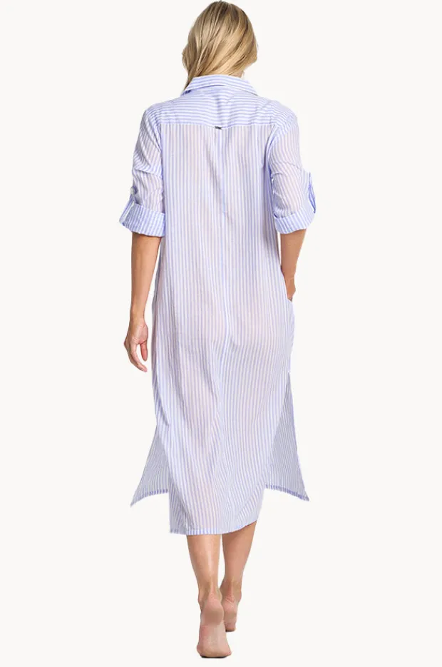 Overswim|Jantzen Fresh Button Midi Dress Blue