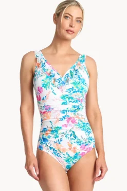 One Pieces|Jantzen Fresia DD/E Cup Mesh Frill One Piece White