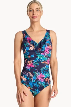 One Pieces|Jantzen Fresia DD/E Cup Mesh Frill One Piece Navy