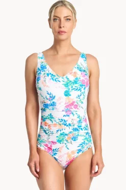 One Pieces|Jantzen Fresia F/G Cup Multi Ruched One Piece White