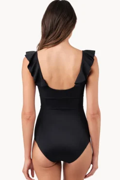 One Pieces|Une Piece Frill Classic Square Neck One Piece Black