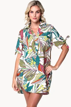 Overswim|J.valdi Funky Palm Tie Sleeve Button Shirt Multi