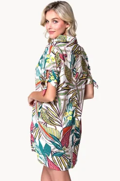 Overswim|J.valdi Funky Palm Tie Sleeve Button Shirt Multi