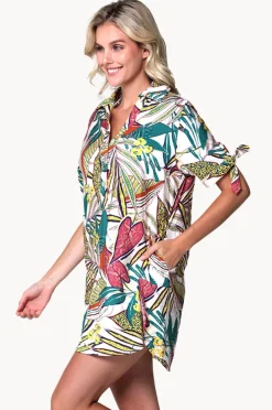 Overswim|J.valdi Funky Palm Tie Sleeve Button Shirt Multi