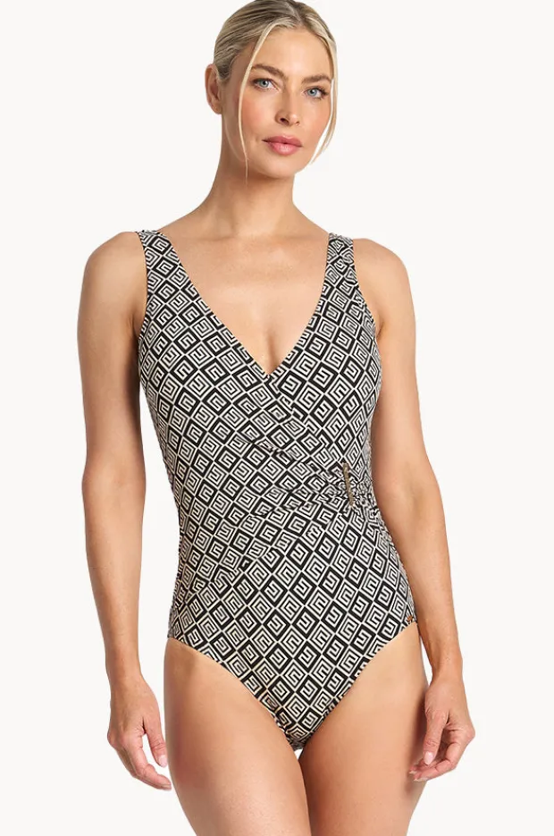 One Pieces|Jantzen Geneva Bar Surplice One Piece Black