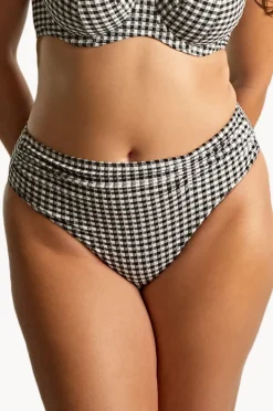Bottoms|Panache Gingham Midi Brief Black
