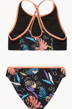 Bikini Sets|Roxy Girls Active Crop Set Black/Multi