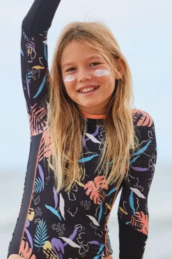Rashies & Sunsuits|Roxy Girls Active Sunsuit Black/Multi