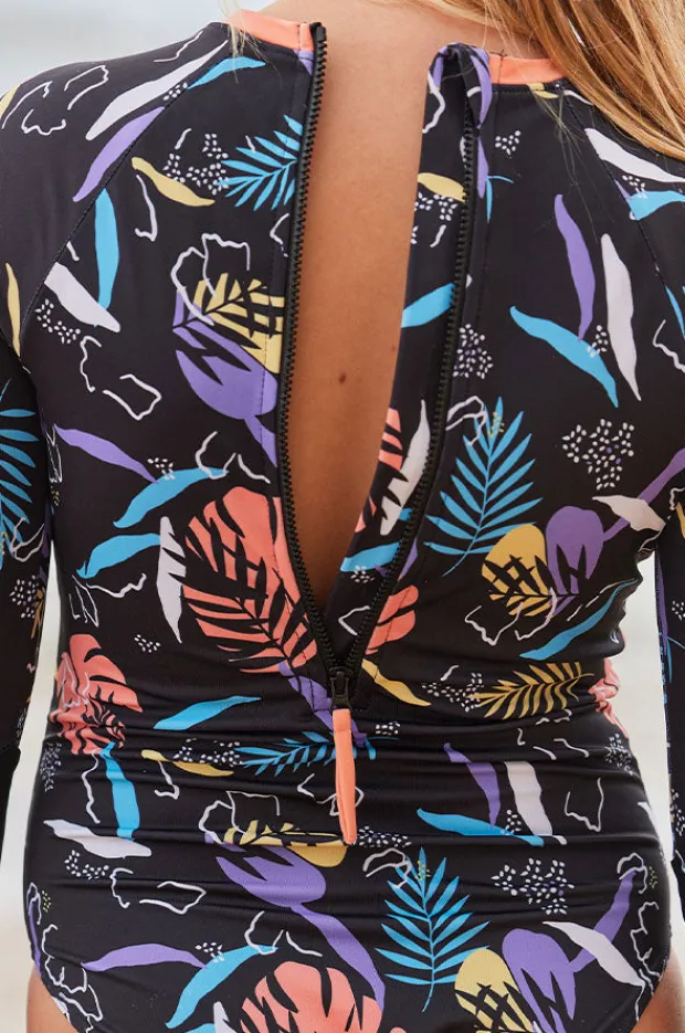 Rashies & Sunsuits|Roxy Girls Active Sunsuit Black/Multi