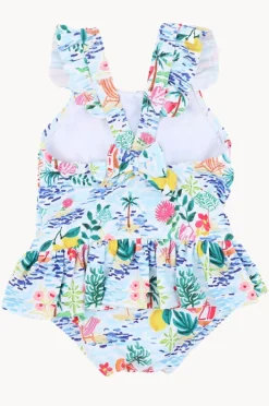 Swimwear|Minihaha Girls Addison One Piece Blue/Multi