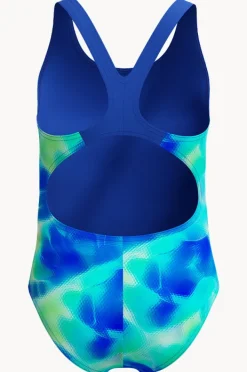 One Pieces|Speedo Girls Allover Print Splashback One Piece Blue/green