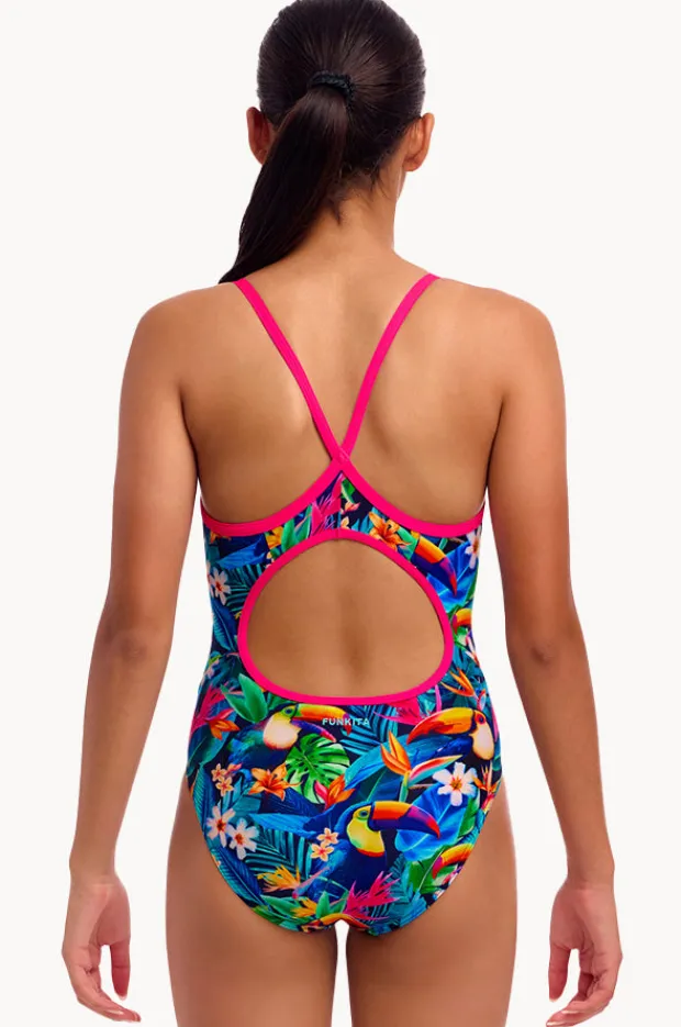 One Pieces|Funkita Girls Birdie Wordie Diamond Back One Piece Navy/multi