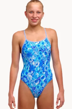 One Pieces|Funkita Girls Bloom Shakalaka Diamond Back One Piece Blue