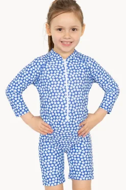 Rashies & Sunsuits|Rashies & Sunsuits|Babes In The Shade Girls Blue Daisy Sunsuit Blue/White