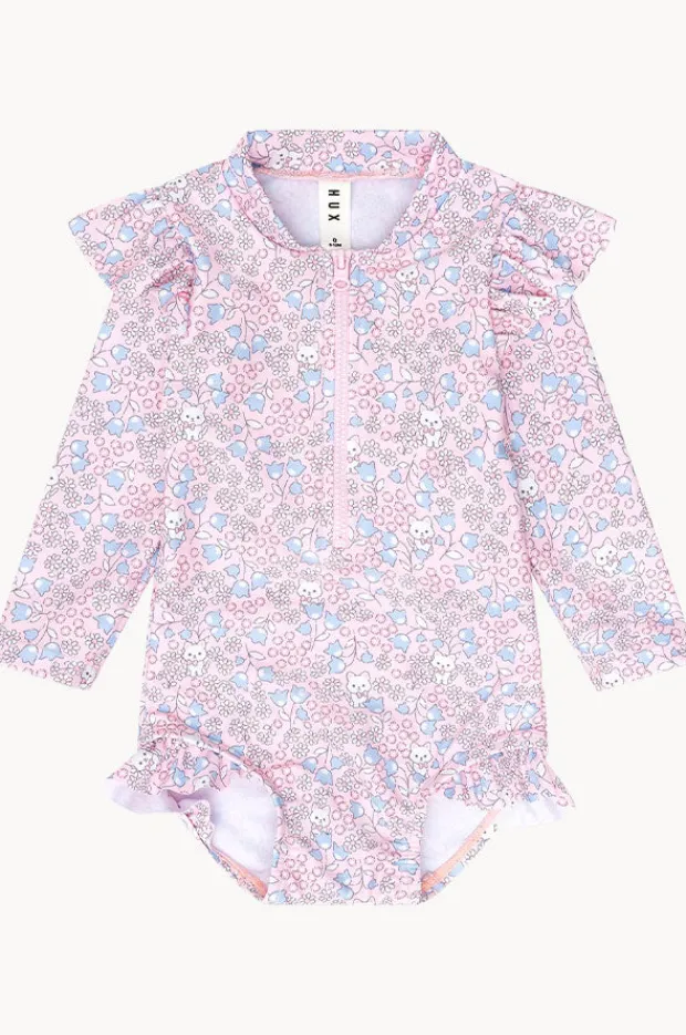 Rashies & Sunsuits|Huxbaby Girls Bluebell Floral Sunsuit Blossom