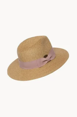 Hats|Sundaise Girls Blush Ribbon Panama Hat Natural