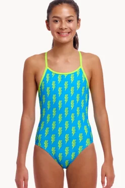 One Pieces|Funkita Girls Bolted Diamond Back One Piece Blue/yellow