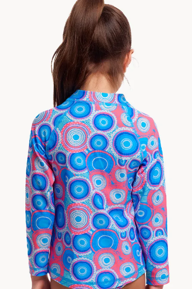 Rashies & Sunsuits|Rashies & Sunsuits|Funkita Girls Bundjalung Blue Suntop Blue/pink