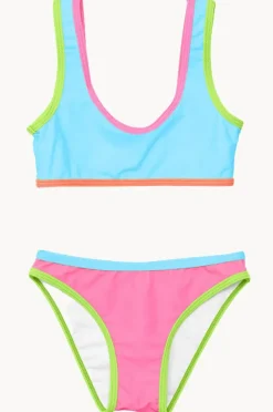 Bikini Sets|Snapper Rock Girls Candy Colourblock Crop Set Multi