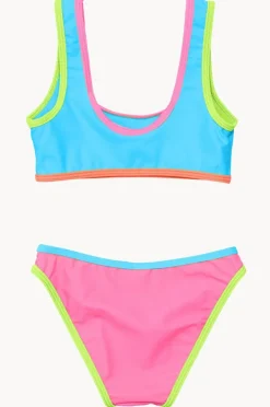 Bikini Sets|Snapper Rock Girls Candy Colourblock Crop Set Multi