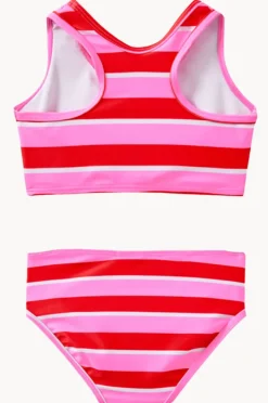 Bikini Sets|Milky Girls Candy Stripe Crop Set Red/Pink