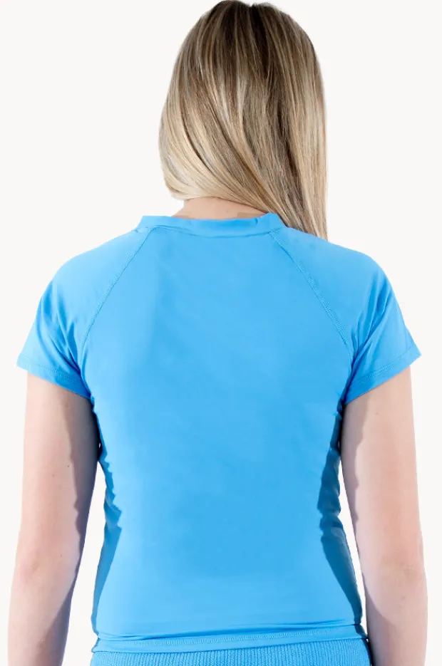 Rashies & Sunsuits|Base Swim Girls Cap Sleeve Rashie Azure